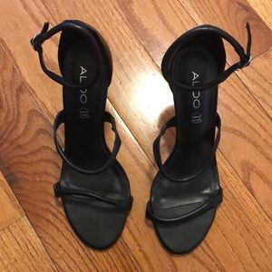 Strappy Black leather heels